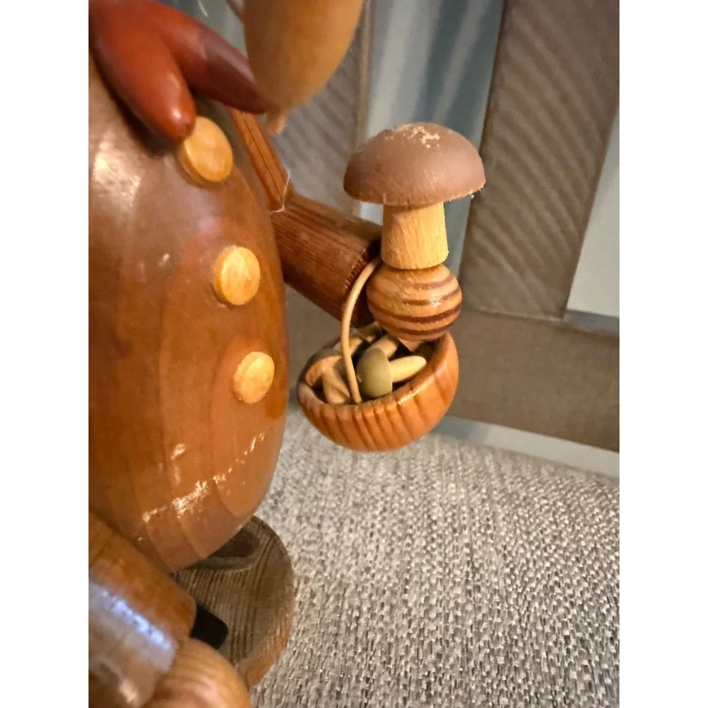 Expertic Vintage Wooden Incense Smoker Mushroom Hunter Made in GDR East Germany